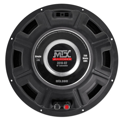 MTX 3510-02 10" 500 Watt SVC 2-ohm Car Audio Subwoofer+Sealed Sub Box Enclosure
