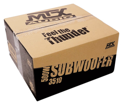 MTX 3510-02 10" 500 Watt SVC 2-ohm Car Audio Subwoofer+Sealed Sub Box Enclosure