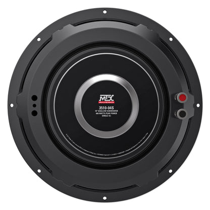MTX 3510-04S 10" 600 Watt Shallow Car Subwoofer+Sealed Sub Box Slim Enclosure