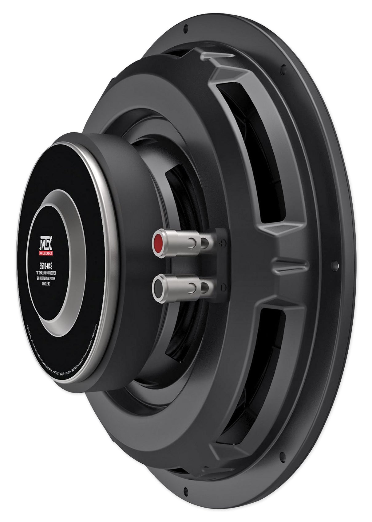 MTX 3510-04S 10" 600 Watt Shallow Car Subwoofer+Sealed Sub Box Slim Enclosure