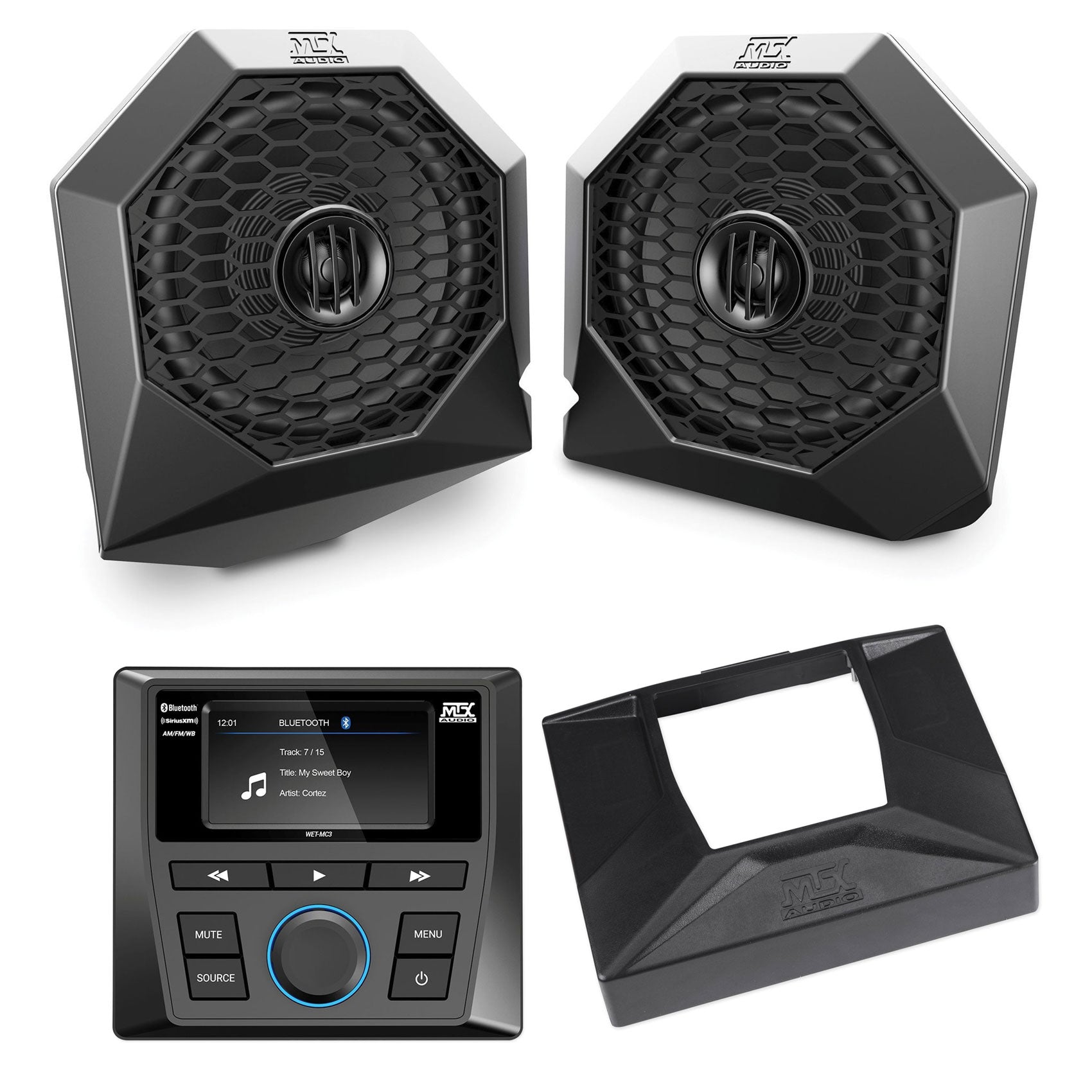 Tower Speakers+Bluetooth Receiver+Dash Kit for 2014-18 Polaris RZR XP1000/900