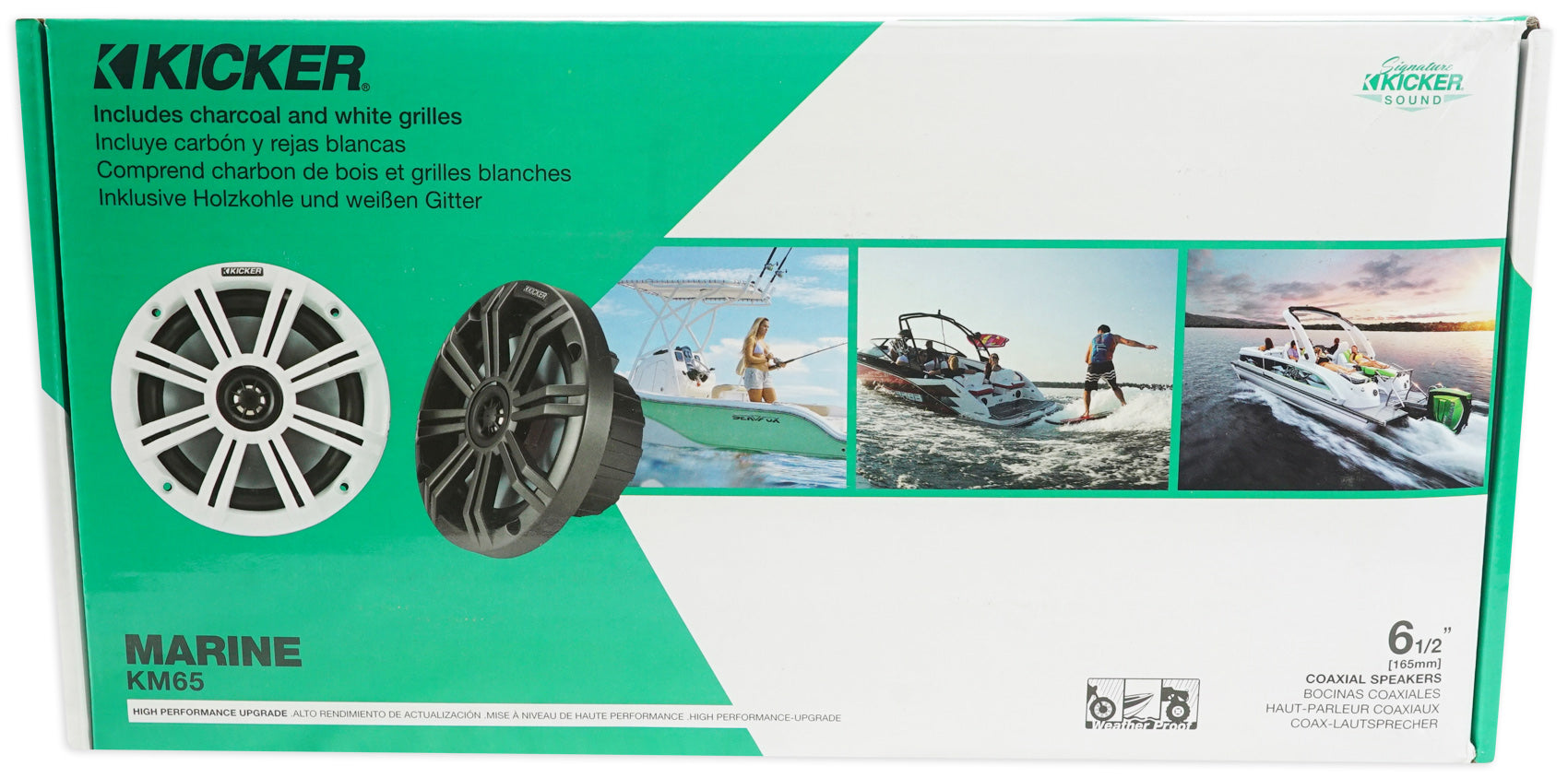 (4) KICKER 45KM654 6.5" 390w Marine Boat Speakers+4-Ch. MTX Amplifier+Amp Kit