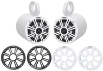 Pair KICKER 45KM654 6.5" 390 Watt White Marine Wakeboard Tower Boat Speakers