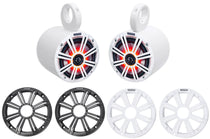 Pair KICKER 45KM654L 6.5" 390w White Marine Wakeboard Tower LED Boat Speakers