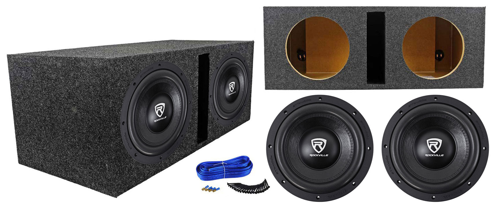 K6 Series 10" D2 Subwoofer 2-Pack + Dual 10" Vented Enclosure Bundle