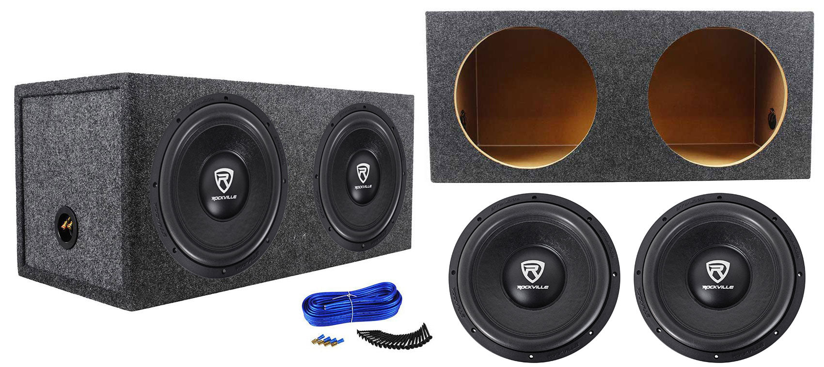 K6 Series 12" Subwoofer 2-Pack + Dual 12" Sealed Enclosure Bundle