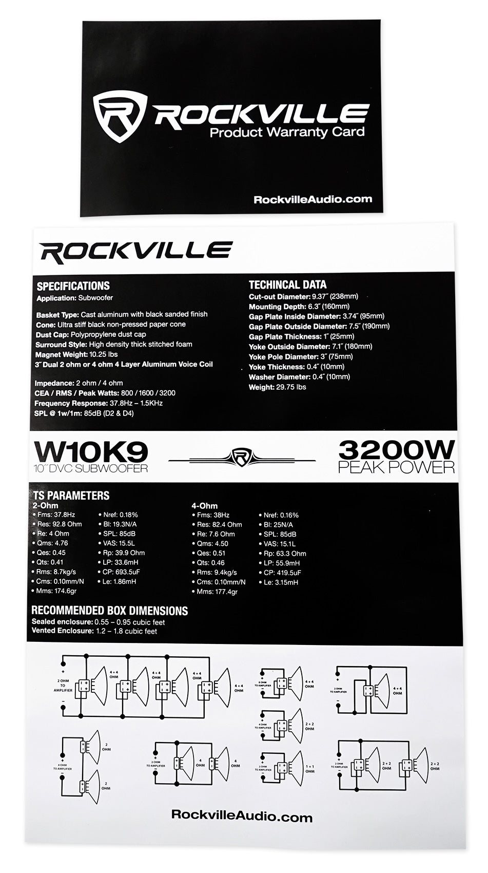 W10K9D4 10" Subwoofer + dB13 Amplifier Bundle