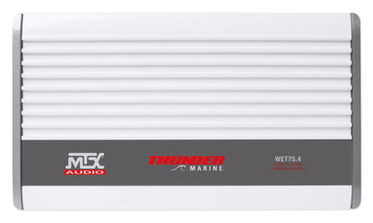 MTX WET75.4 400 Watt RMS 4-Channel Marine Amplifier+Amp Kit 4 Boat/ATV/UTV/RZR