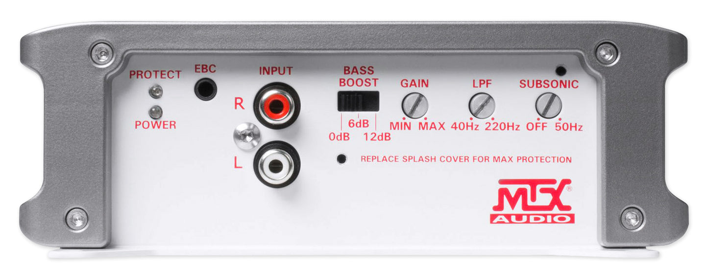 MTX WET500.1 1000w Marine Mono Amplifier Class D+Amp Kit 4 Boat/ATV/UTV/RZR/Cart