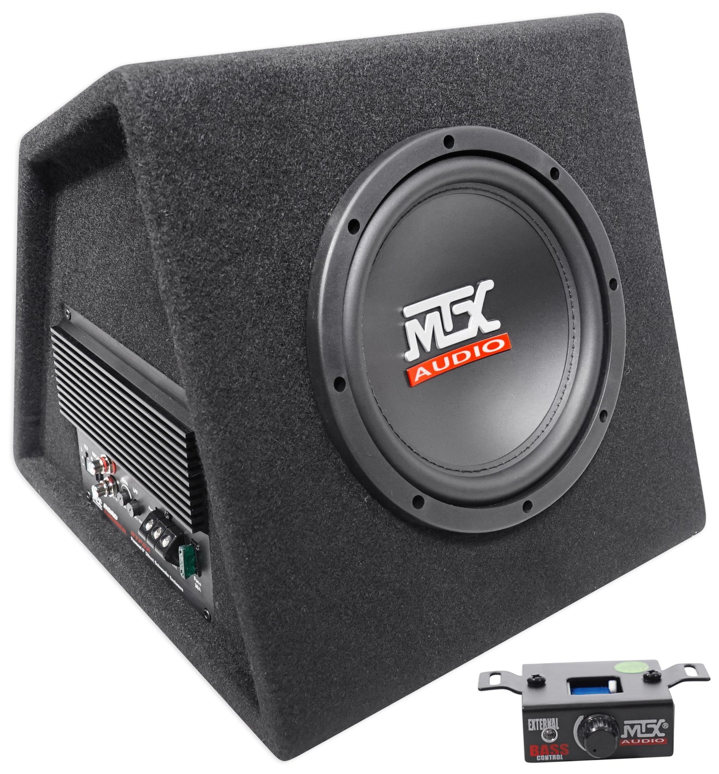 MTX RTP8A 8" 120w RMS Powered Subwoofer In Vented Sub Box Enclosure+Wire Kit