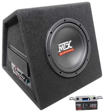 MTX RTP8A 8" 120w RMS Powered Subwoofer In Vented Sub Box Enclosure+Wire Kit