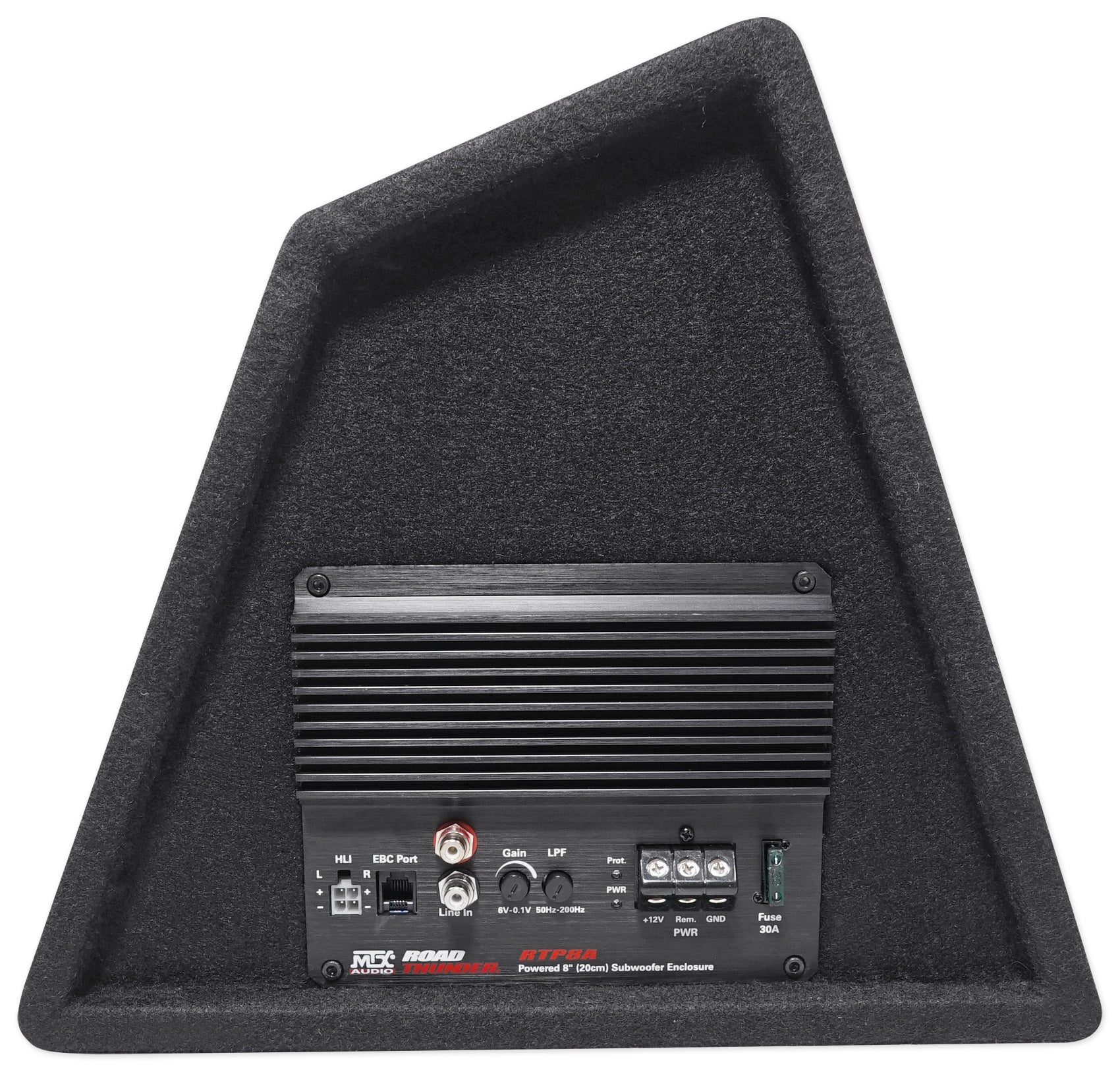 MTX RTP8A 8" 120w RMS Powered Subwoofer In Vented Sub Box Enclosure+Wire Kit