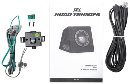 MTX RTP8A 8" 120w RMS Powered Subwoofer In Vented Sub Box Enclosure+Wire Kit