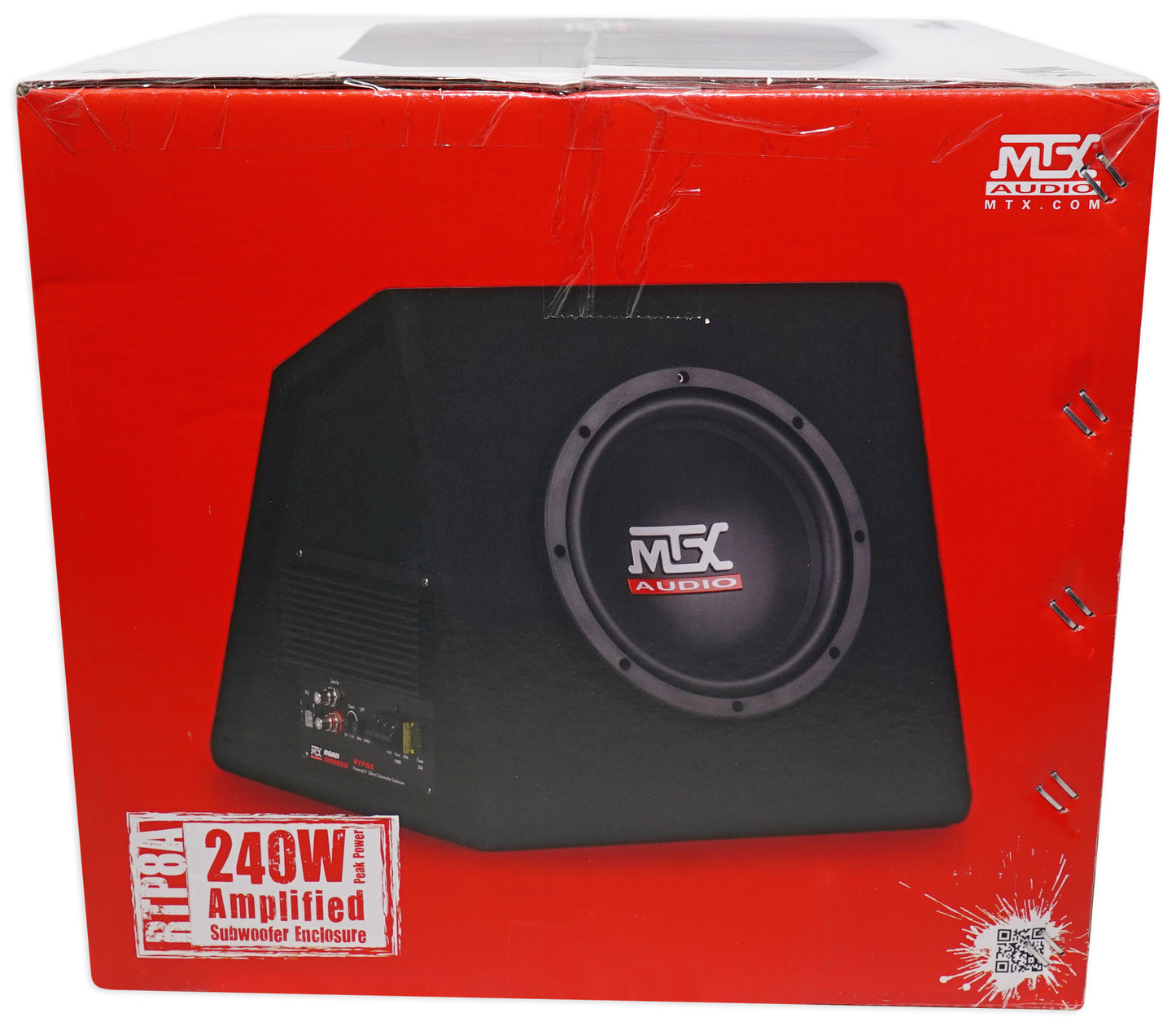 MTX RTP8A 8" 120w RMS Powered Subwoofer In Vented Sub Box Enclosure+Wire Kit