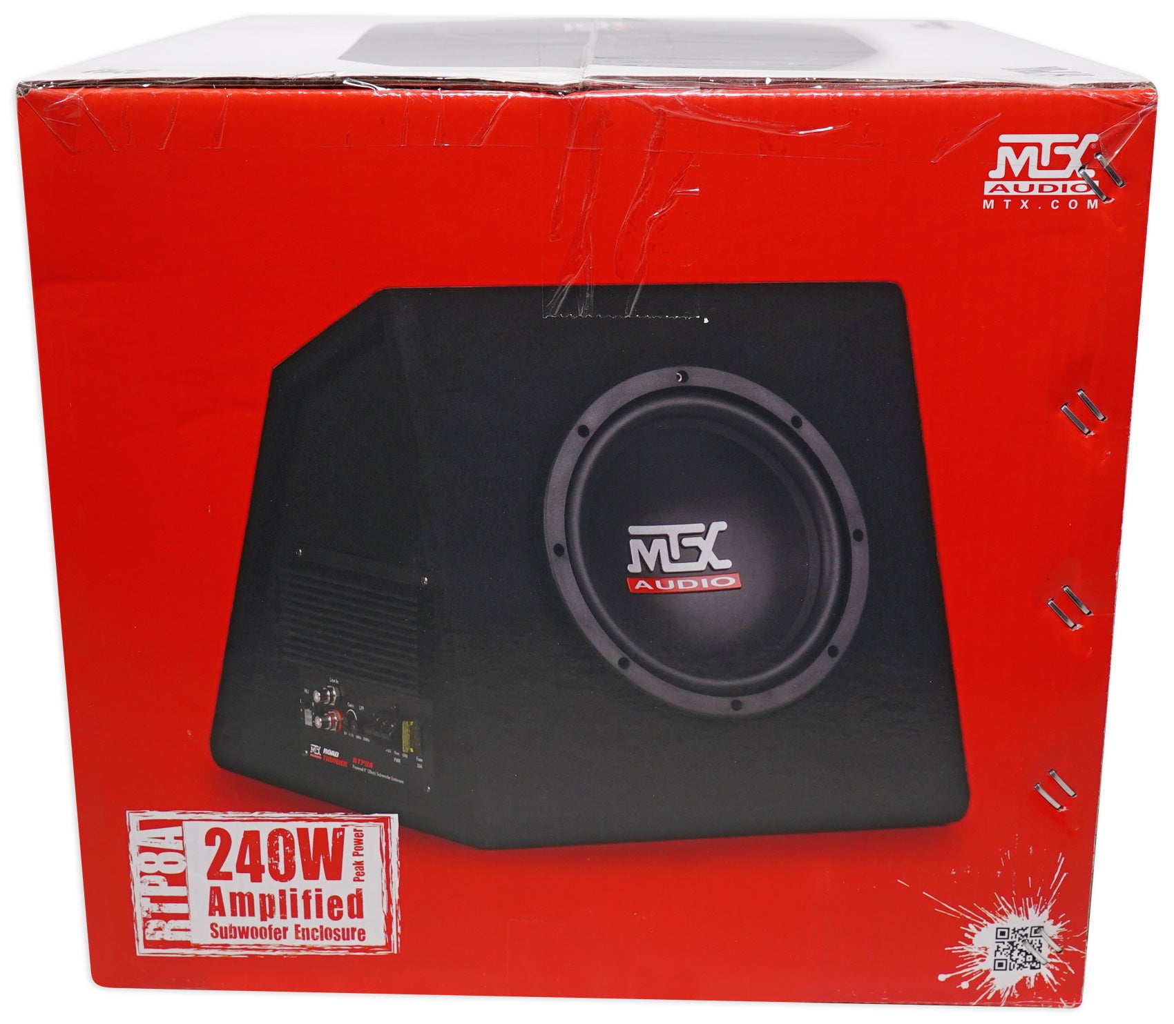 MTX RTP8A 8" 120w RMS Powered Subwoofer In Vented Sub Box Enclosure+Wire Kit