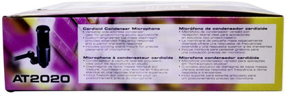 Audio Technica AT2020 Studio Recording Microphone Condenser Mic+Isolation Shield