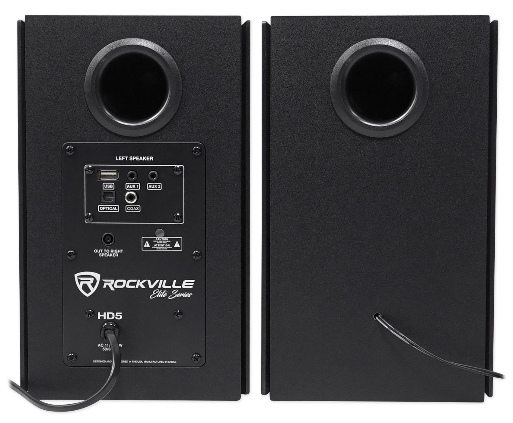 HD5B Black + RHTSB 36" Speaker Stands Bundle