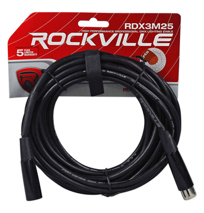 RockPAR50 Black 6-Pack + DMX Cables & Travel Bags Bundle