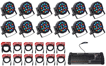 RockPAR50 LED RGB 12-Pack + ROCKFORCE 384 Controller Bundle