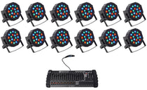 RockPAR50 LED RGB 12-Pack + ROCKFORCE 384 Controller Bundle