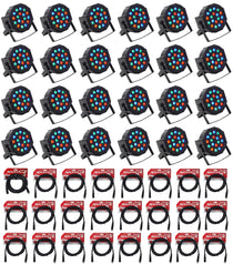 RockPAR50 LED RGB 24-Pack + DMX Cable Bundle