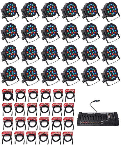 RockPAR50 LED RGB 24-Pack + ROCKFORCE 384 Controller Bundle