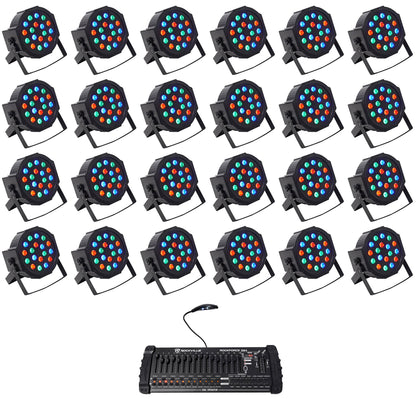 RockPAR50 LED RGB 24-Pack + ROCKFORCE 384 Controller Bundle