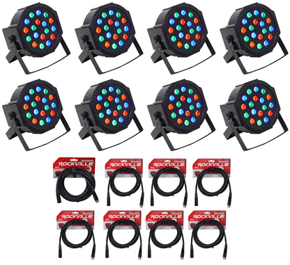 RockPAR50 LED RGB 8-Pack + DMX Cable Bundle