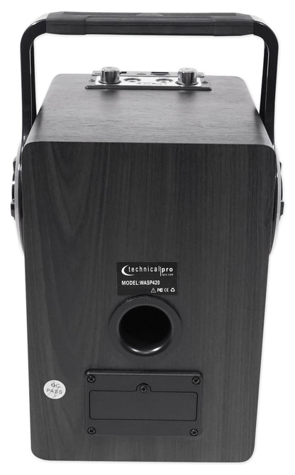 Technical Pro WASP420 Bluetooth Karaoke Machine System w/TV LED's Bundle with Mic & Stand