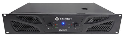 Crown Pro XLi800 600w 2-Channel DJ/PA Power Amplifier Amp + Cables XLI 800