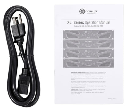 Crown Pro XLi800 600w 2-Channel DJ/PA Power Amplifier Amp + Cables XLI 800