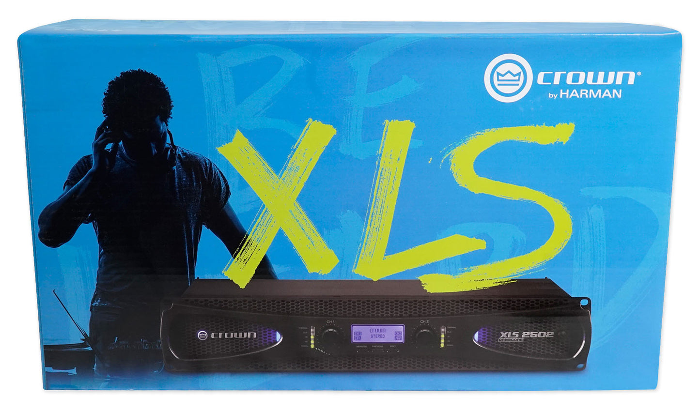 Crown Pro XLS1002 XLS 1002 700 Watt DJ/PA Power Amplifier Amp+Headphones+Mic