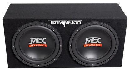 MTX Terminator TNP212DV Dual 12” Subwoofers+Box+Amplifier+Kit+Capacitor+Speaker