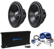 Rockville W15K6D2 V2 2-Pack + dB16 Amp + RWK0CU Copper Kit Bundle