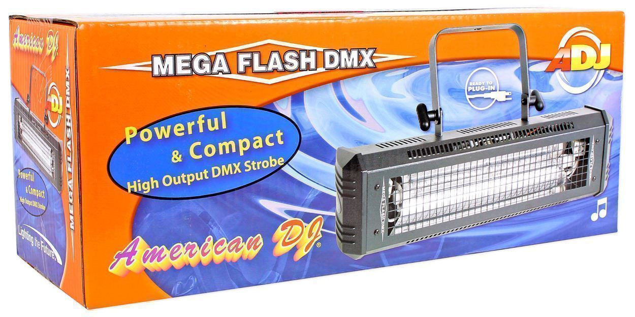 American DJ Mega Flash DMX 800w Compact DMX Strobe Light+Sound Sensor+Wash Light