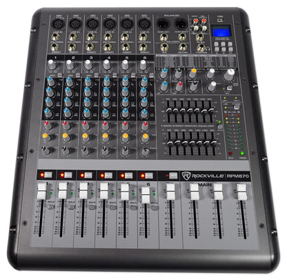 JBL JRX225 Dual 15" 4000w DJ/PA Speakers+Powered 8-Channel Mixer w/USB/Effects