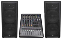 JBL JRX225 Dual 15" 4000w DJ/PA Speakers+Powered 8-Channel Mixer w/USB/Effects