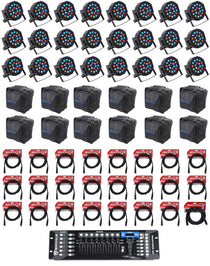 RockPAR50 Black 24-Pack + ROCKFORCE 192 DMX Controller Bundle