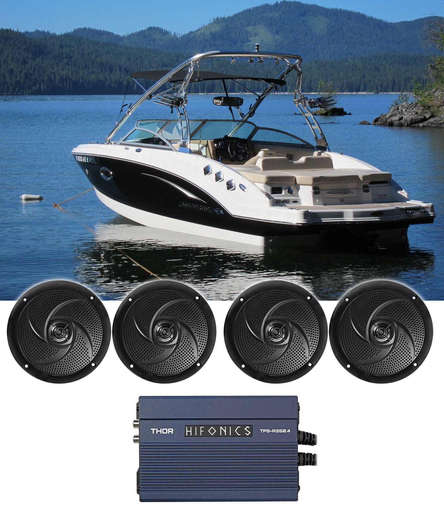 RSM65B 2-Pack + TPS‑A350.4 Marine Amplifier Bundle