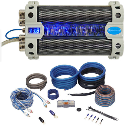 30 Farad Capacitor + 4 Gauge OFC Amp Wiring Kit Bundle