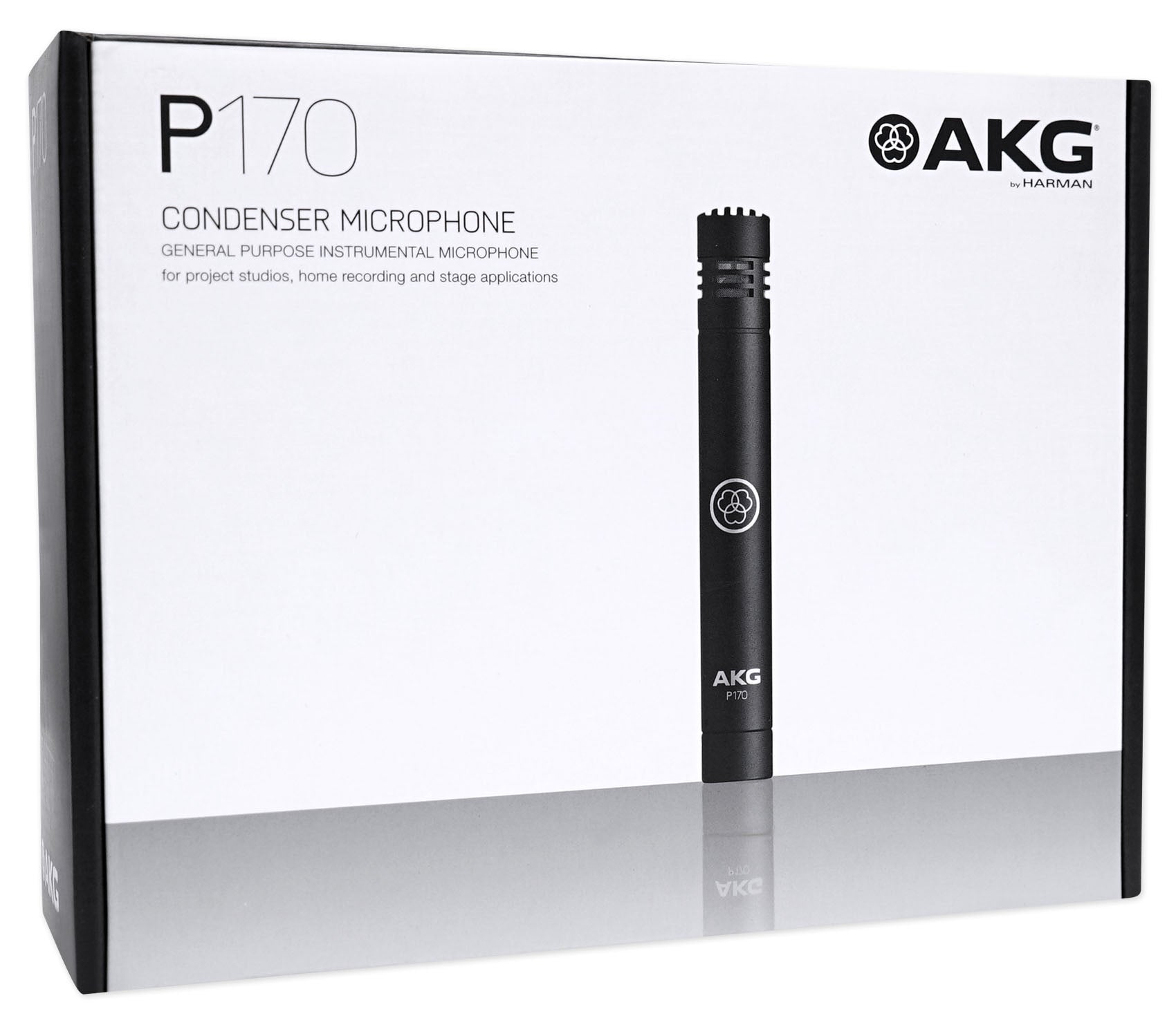 AKG P170 Studio Condenser Pencil Microphone Recording Instrument Drum Mic+Boom