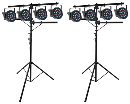 RVLS1 Lighting Tree Stand 2-Pack + RockPAR50 Wash Light 8-Pack Bundle