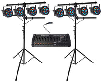 RVLS1 Lighting Tree Stand 2-Pack + RockPAR50 8-Pack + ROCKFORCE 384 Bundle