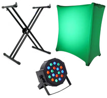 RKS30X Keyboard Stand + White Scrim + RockPAR50 Light Bundle