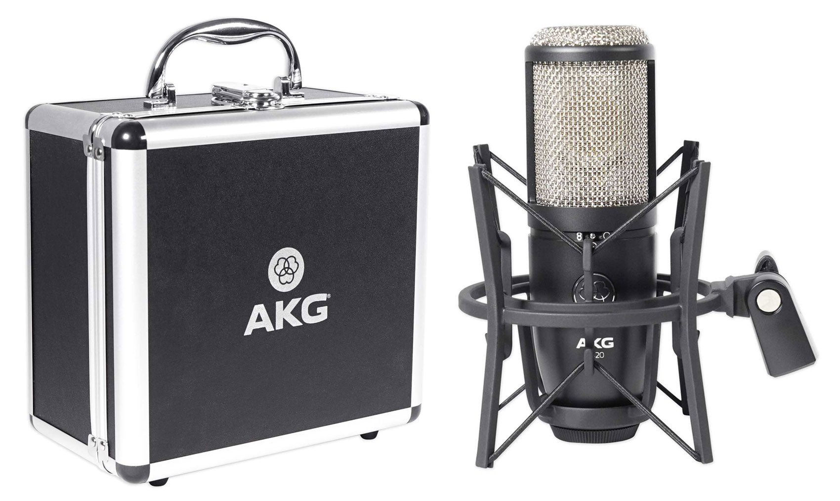AKG P420 Studio Condenser Recording Podcasting Microphone+Shockmount+Boom Stand