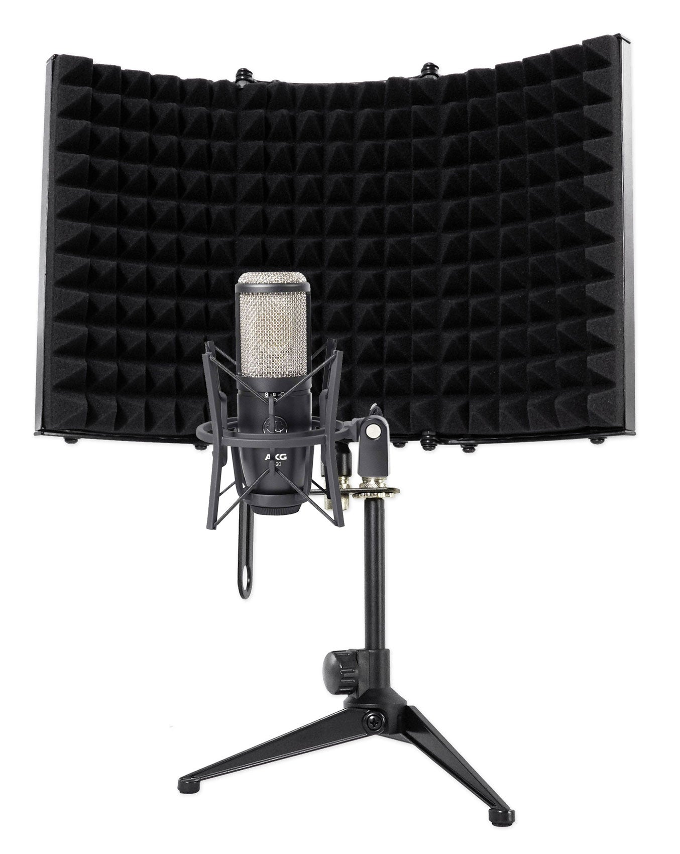 AKG P420 Studio Condenser Recording Podcasting Microphone+Foam Isolation Shield