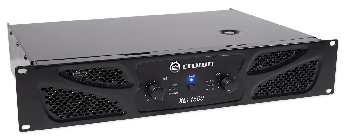 Crown Pro XLi1500 900w 2 Channel DJ/PA Power Amplifier Professional Amp+RockShip