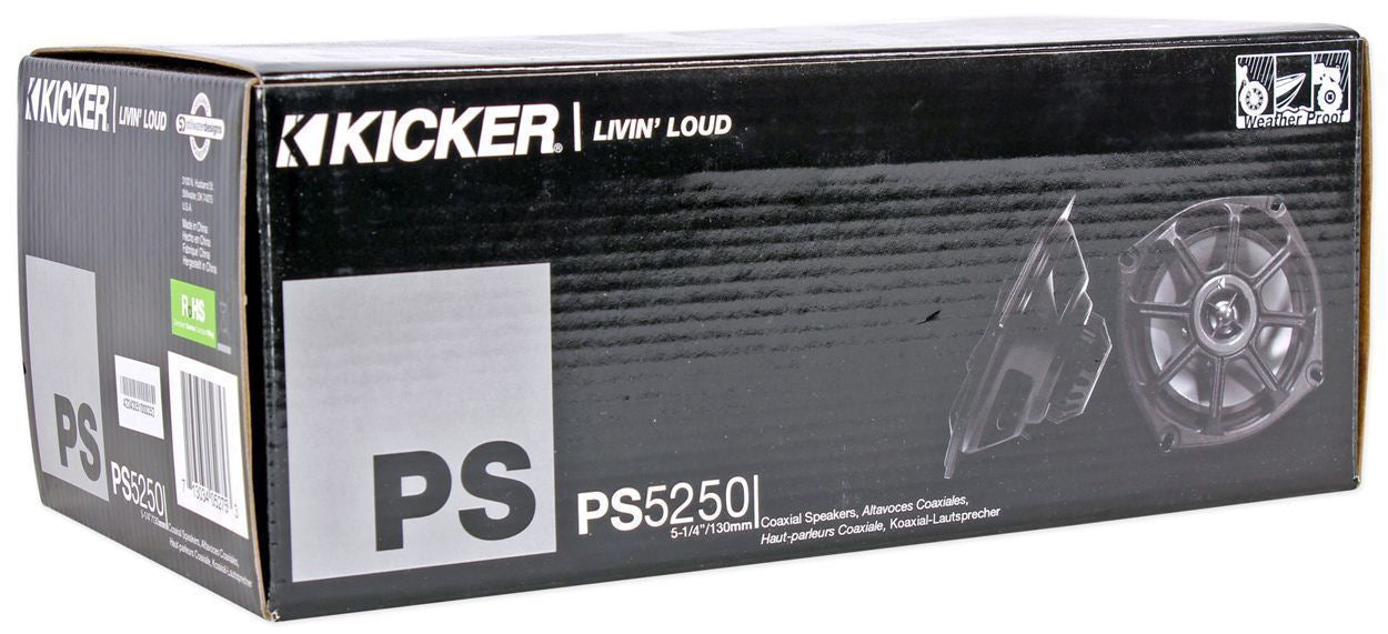 Kicker 10PS5250 5.25” Harley Davidson Motorcycle Speakers+Free Bluetooth Speaker