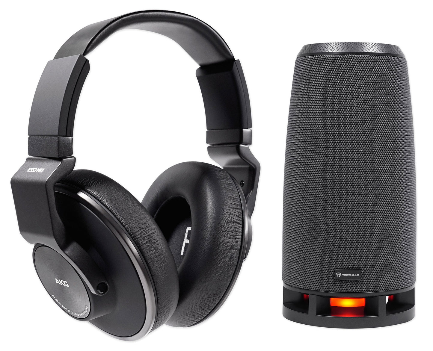 AKG K553 MK2 MKII Closed Back Studio Monitoring Headphones + RockShip Speaker