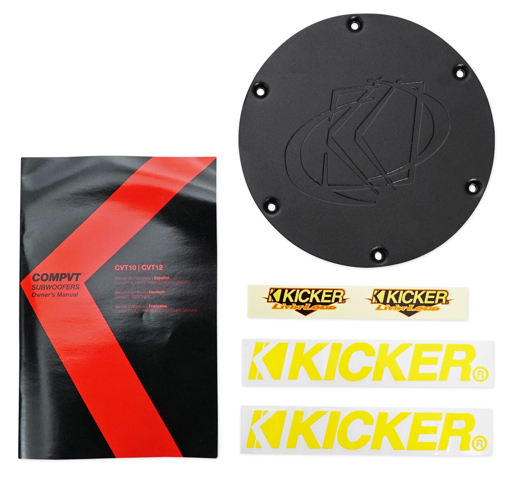 Kicker 43CVT102 COMPVT 10" 800w Slim Shallow Subwoofer+Mono Amplifier+Amp Kit